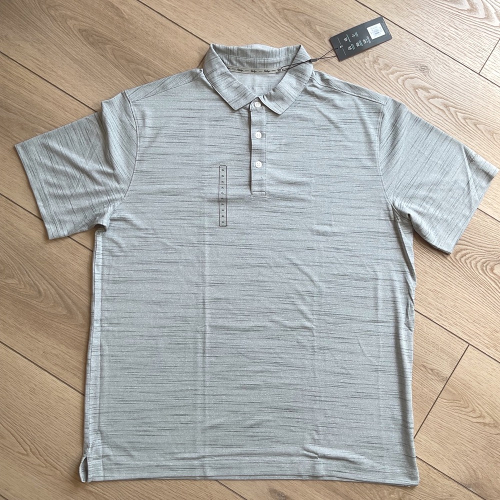 Walter Hagen Moisture Wicking Golf‎ Polo Breathable Gray Striped Men's Large NWT